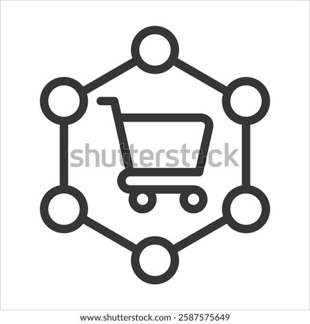 Omni Channel Outline Icon Vector Illustration