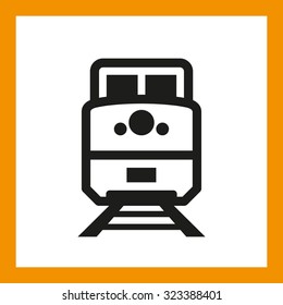 OMNI ICON SERIES: Freight train icon, railway shipping. Editable EPS vector, black isolated on white background.