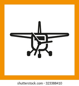 OMNI ICON SERIES: Small Private Or Passenger Plane Icon 01, Commercial Airplane Travel. Editable EPS Vector, Black Isolated On White Background.