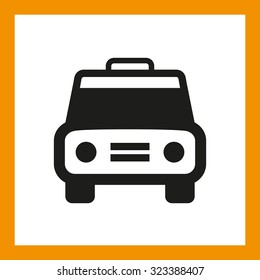 OMNI ICON SERIES: Taxi cab vehicle icon. Editable EPS vector, black isolated on white background.
