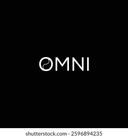 OMNI Modern Brand Identity Typography Vector Illustration Logo. Minimal O Lettering Logo Design. 