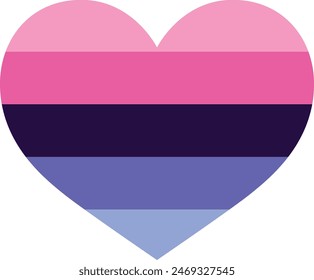 omni sx pride heart shape, omni sex pride heart shape vector illustration.
