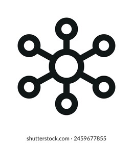 Omnichannel communications isolated icon, omni-channel connections linear icon, business structure outline vector icon with editable stroke