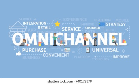 Omnichannel concept illustration. Idea of service, strategy and integration.