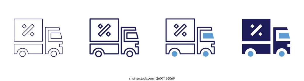 Omnichannel fulfillment icon in 4 different styles. Thin Line, Line, Bold Line, Duotone. Duotone style. Editable stroke.