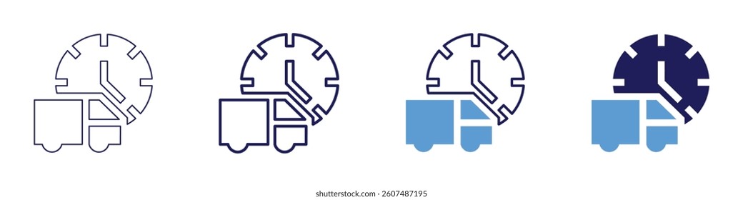 Omnichannel delivery​ icon in 4 different styles. Thin Line, Line, Bold Line, Duotone. Duotone style. Editable stroke.