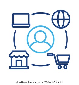 Omnichannel Icon Element For Design