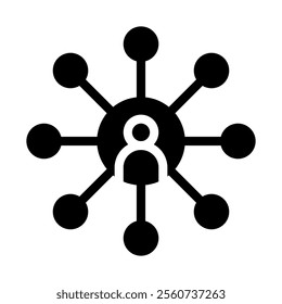 Omnichannel marketing icon solid style transparent