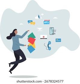 Omnichannel marketing, multi channel for customer to buy products,about a man and his life.