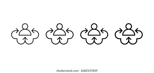 Elemento de icono de línea múltiple omnicanal