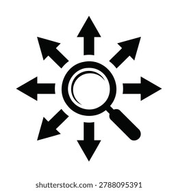 Omnidirectional Search and Widespread Analysis Magnifying Glass Icon