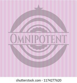 Omnipotent badge with pink background