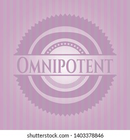 Omnipotent pink emblem. Vector Illustration. Detailed.