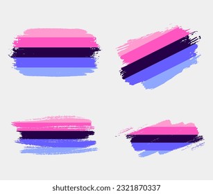 Omnisexual Pride Flag painted with brush on white background. LGBT rights concept. Modern pride parades poster. Vector illustration	
