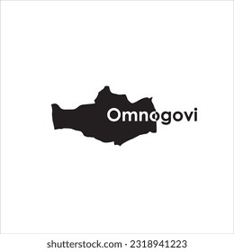 Omnogovi map and black lettering design on white background