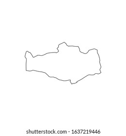 Omnogovi region map in country of mongolia
