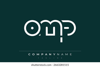 OMP abstrakte Buchstaben Logo-Design. Modernes Business-Logo-Design mit abstrakter Typografie und zeitgenössischem Stil