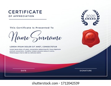 ompany certificate template elegant design vector illustration 