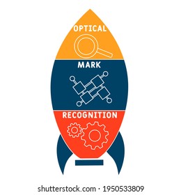 OMR - Optical Mark Recognition  acronym. business concept background.  vector illustration concept with keywords and icons. lettering illustration with icons for web banner, flyer, landing page