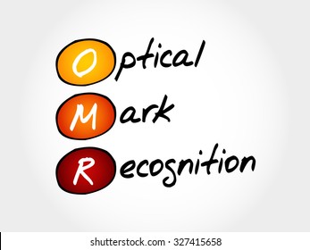 OMR Optical Mark Recognition, acronym business concept