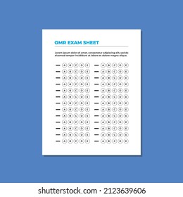 OMR sheet. Vector image showing the exam OMR sheet.