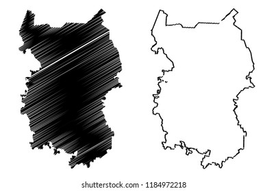Omsk Oblast (Russia, Subjects of the Russian Federation, Oblasts of Russia) map vector illustration, scribble sketch Omsk Oblast map