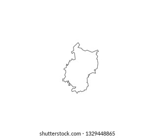 Omsk outline map Russia oblast region