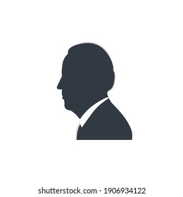 Omsk, Russia - February 1, 2021: 46th President of United States. Black and white vector silhouette of Joseph Robinette Biden.