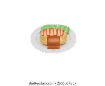 Icono de Omurice 3d ilustración render