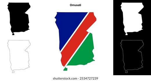 Conjunto de mapas de contorno de la región de Omusati