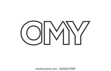 OMY logo design template with strong and modern bold text. Initial based vector logotype featuring simple and minimal typography. Trendy company identity ideal for businesses brand presence.