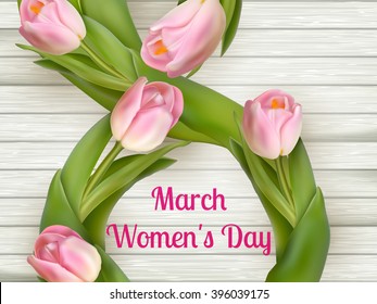 On the 8th of March is women s day . EPS 10 vector file included