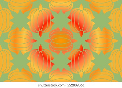 on an abstract background texture floral pattern of geometric elements bright yellow colors