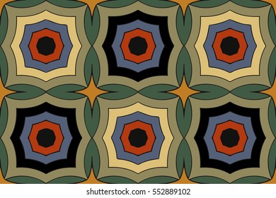 on an abstract background texture symmetrical pattern of elements of geometric colored circles