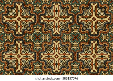 on an abstract background texture vintage color openwork pattern of geometric elements of the Victorian style figures