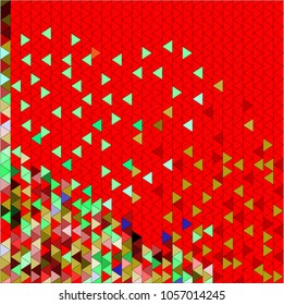 On an abstract background of triangles, you can see the disguised heart.