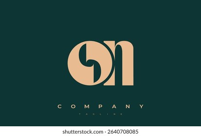 ON Abstract Geometric Logo Design. Modern and elegant logo design with simplistic typography elements, showcasing branding excellence.