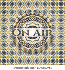 On Air arabesque badge. arabic decoration.