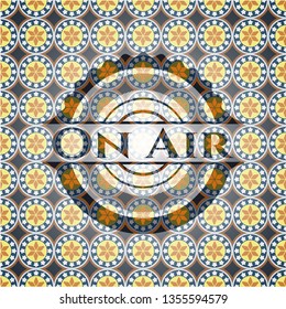 On Air arabesque badge. arabic decoration.