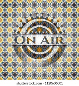 On Air arabesque emblem. arabic decoration.