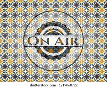 On Air arabic style emblem. Arabesque decoration.