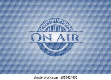 On Air blue emblem with geometric pattern. Vector Illustration. Detailed.