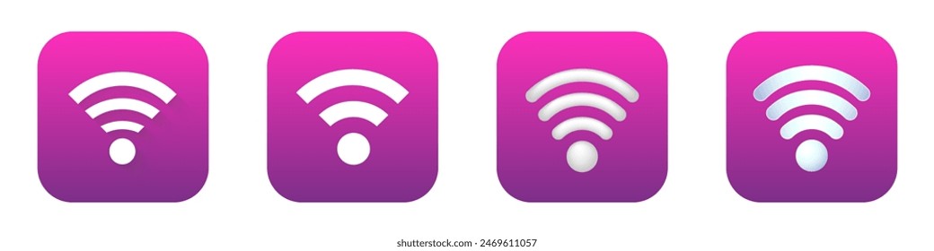 On air connection mobile app 3d modern icon. Wifi wireless connection new style phone application icon