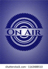 On Air emblem with denim high quality background