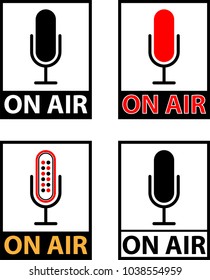 On Air Icon, Current Status On Air, Live Streaming, Microphone Vector Art Illustration