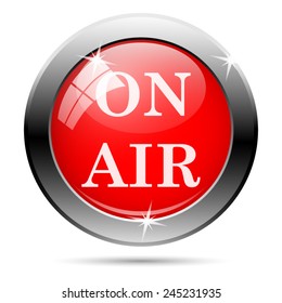 On air icon. Internet button on white background. 