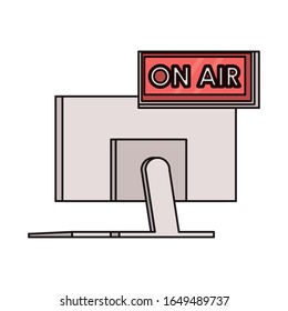 en la etiqueta de aire con diseño de ilustración vectorial de pantalla de escritorio
