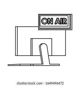 en la etiqueta de aire con diseño de ilustración vectorial de pantalla de escritorio