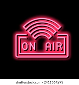 on air live radio podcast neon light sign vector. on air live radio podcast illustration