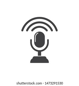 on air microphone broadcast logo icon vector illustration design
